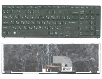 Клавиатура для ноутбука Sony Vaio (SVE17) Black, с подсветкой (Light), (Black Frame) RU