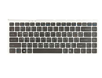 Клавиатура для ноутбука Sony Vaio (VGN-FW) Black, (Silver Frame) RU - фото 2