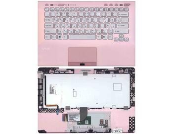 Клавиатура для ноутбука Sony Vaio (VPC-SB), Silver, (Rose Frame) RU (fingerprint reader)