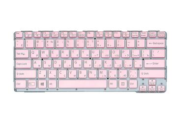 Клавиатура для ноутбука Sony (SVE14A) Pink, с подсветкой (Light), (No Frame) RU - фото 2