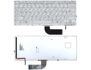 Клавиатура для Sony Vaio (VPC-SD, VPC-SB) Silver с подсветкой (Light), (Silver Frame) RU