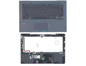Клавиатура для ноутбука Sony Vaio (VPC-SB) Black, (Black TopCase), RU (for fingerprint reader)