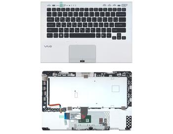 Клавиатура для ноутбука Sony Vaio (VPC-SB) Black, (Silver TopCase), RU (for fingerprint reader)