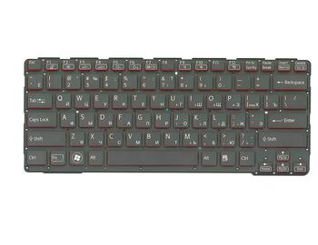 Клавиатура для ноутбука Sony (SVE14A) Black, (No Frame) RU Черная с красными боками - фото 2