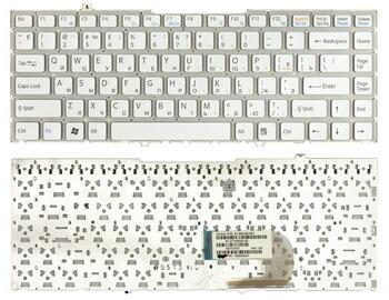 Клавиатура для ноутбука Sony Vaio (VGN-FW) White, (No Frame) RU