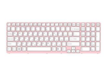 Клавиатура для ноутбука Sony Vaio (SVE17) White, с подсветкой (Light), (Pink Frame) RU - фото 2