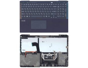 Клавиатура для ноутбука Sony Vaio (SVS15) Black с подсветкой (Light), (Black TopCase), RU