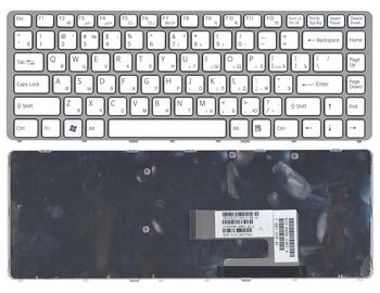 Клавиатура для ноутбука Sony Vaio (VGN-NW) White, (Silver Frame) RU
