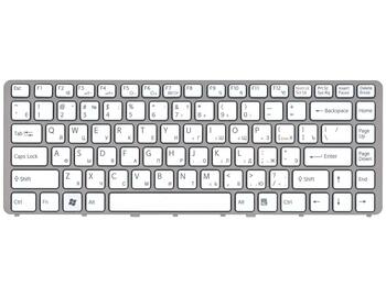 Клавиатура для ноутбука Sony Vaio (VGN-NW) White, (Silver Frame) RU - фото 2